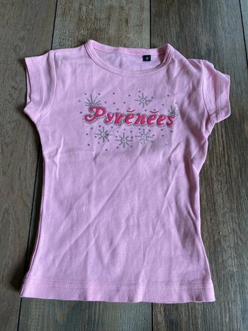 T-shirt rose Pyrénées 2 ans paillettes