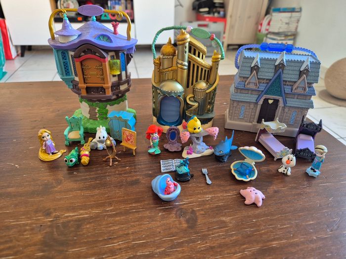 Lot 3 disney animators' collection mini raiponce + ariel la petite sirene + la reine des neiges elsa
