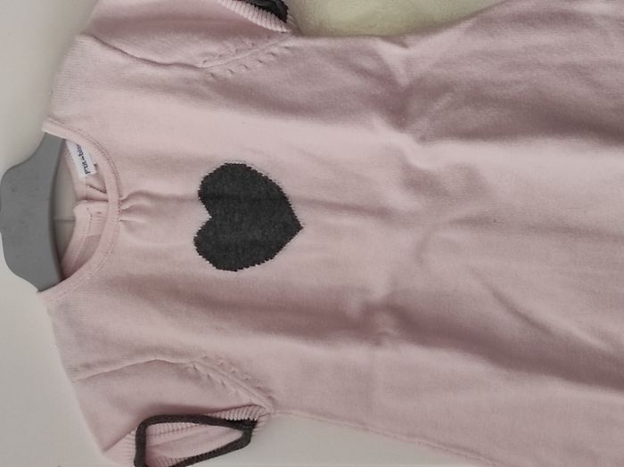 Robe bébé fille 12 mois – coton lainage, excellent état - photo numéro 2