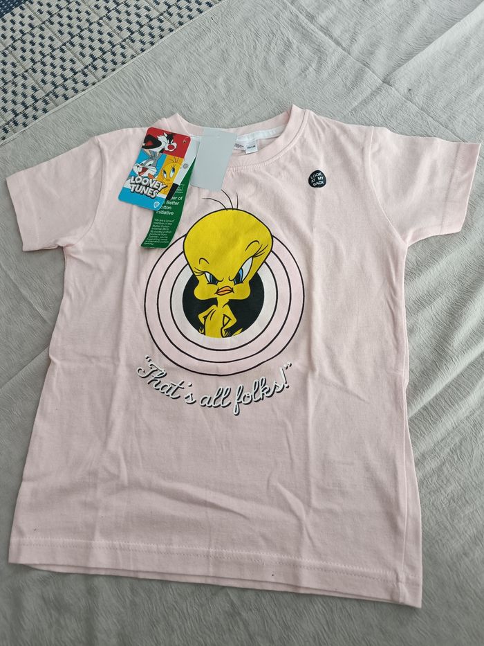 T-shirt TiTi Rose Clair Looney Tunes Fille 6-8 Ans