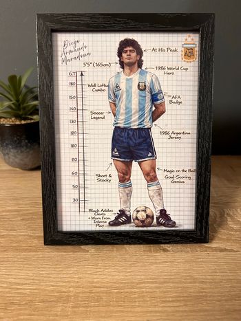 Cadre Diego Armando Maradona – Légende du football (1986)