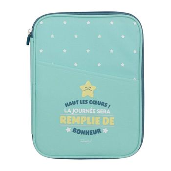 Protège carnet de santé mr. wonderful “Haut les cœurs la journée sera remplie de bonheur” 25 x 20 Cm