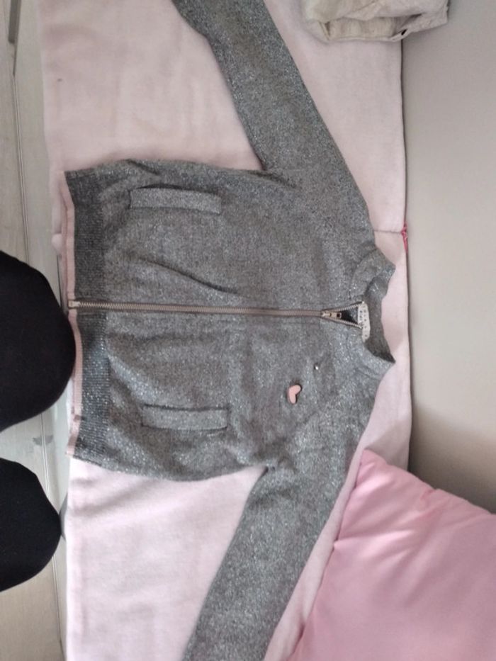 Veste gilet grise brillante fille - photo numéro 2