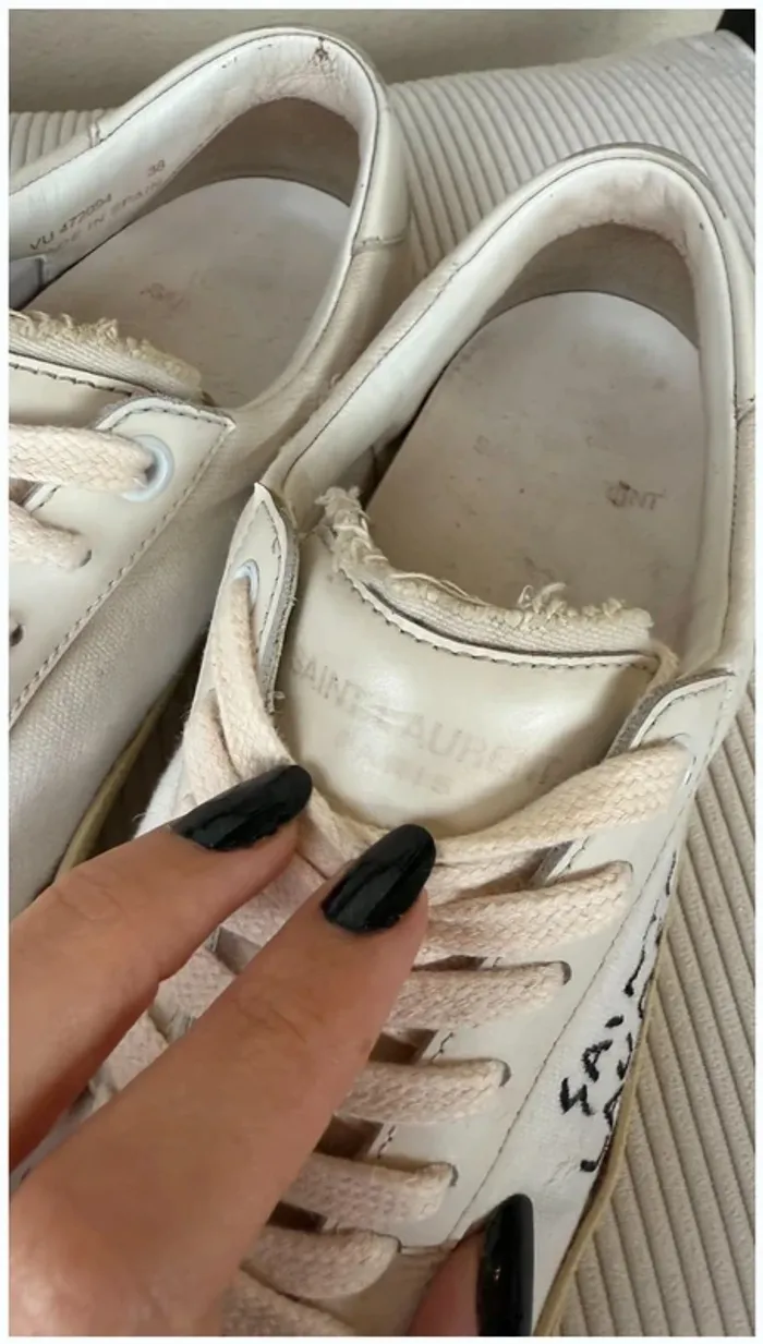 Baskets Saint Laurent blanches 38 bon état - photo numéro 5