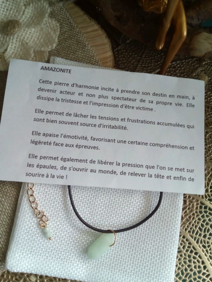 Collier pierre d'amazonite - photo numéro 2