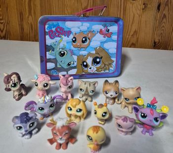 Lot 14 figurines littlest pet shop lps animaux g2 fantasy avec boite metal