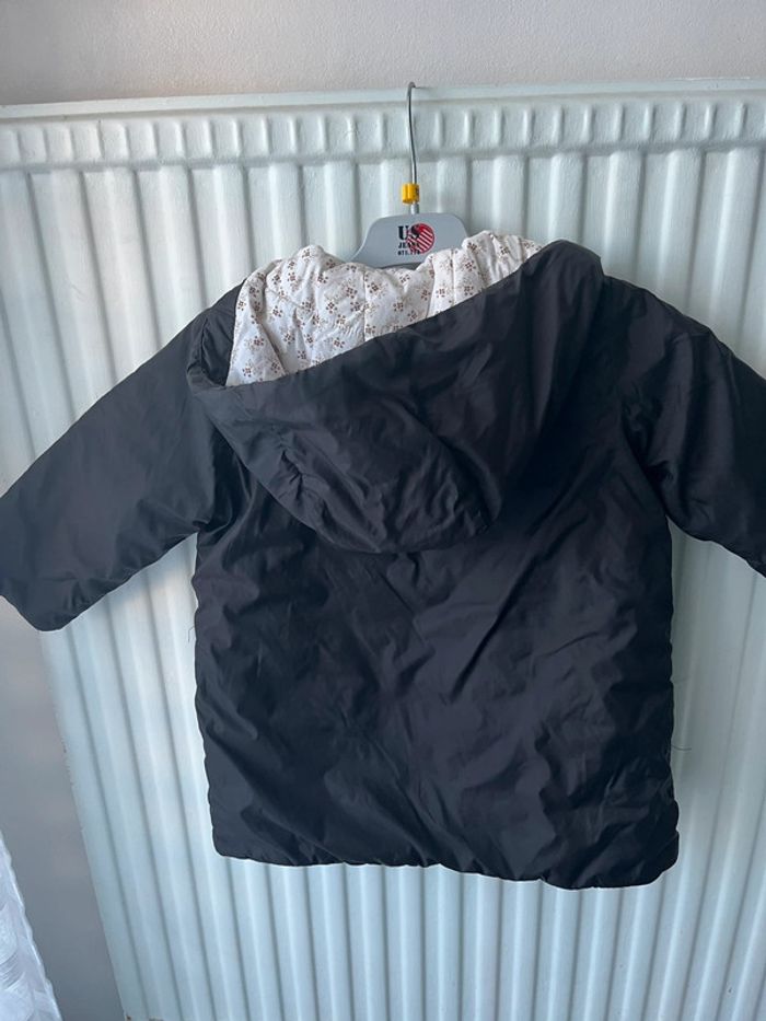 Doudoune longue noir avec reflets marron foncé - photo numéro 2