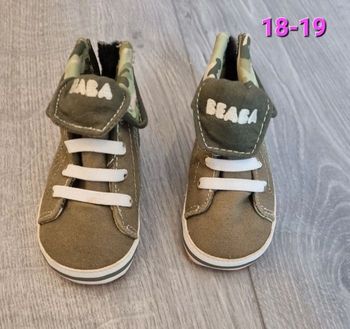 ​Chaussures Bébé Toile Kaki Camouflage Beaba Pointure  18/19 Neuf