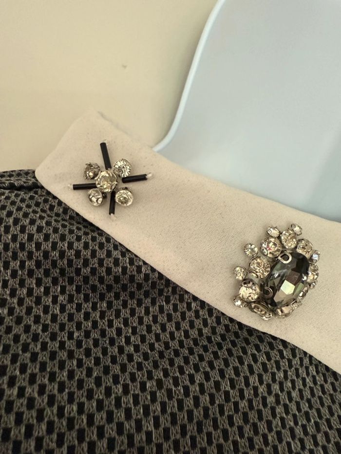 Haut gris et blanc avec perles Pimkie - photo numéro 4