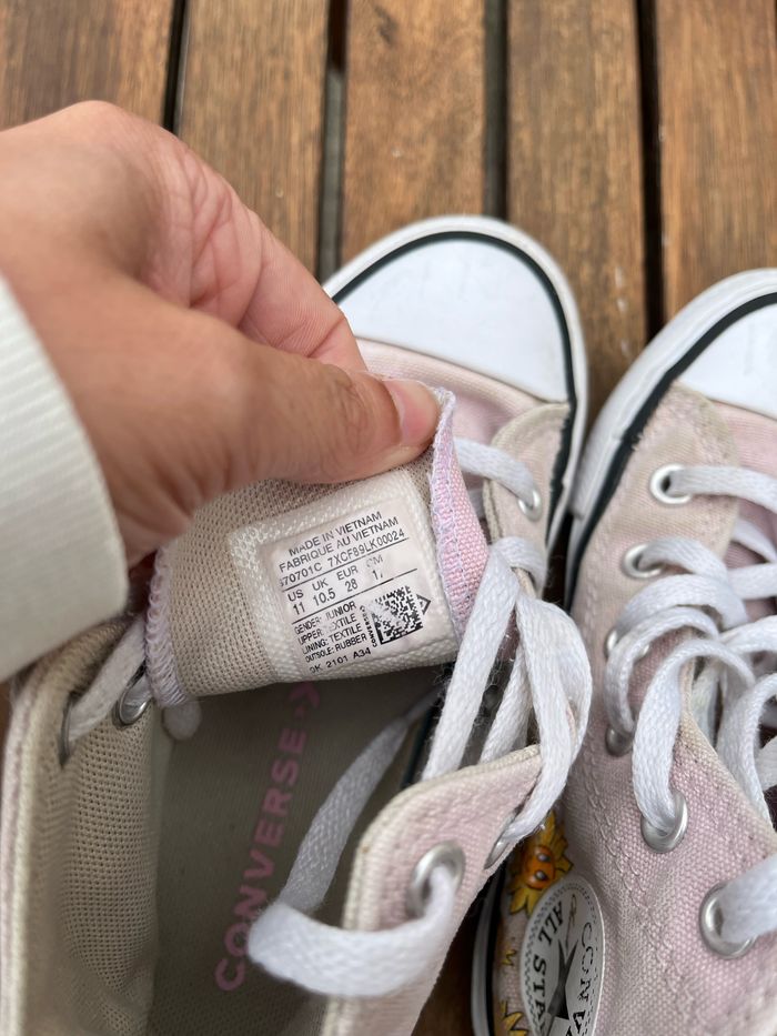 Converse montantes fille taille 28 rose pale-tournesol - photo numéro 7