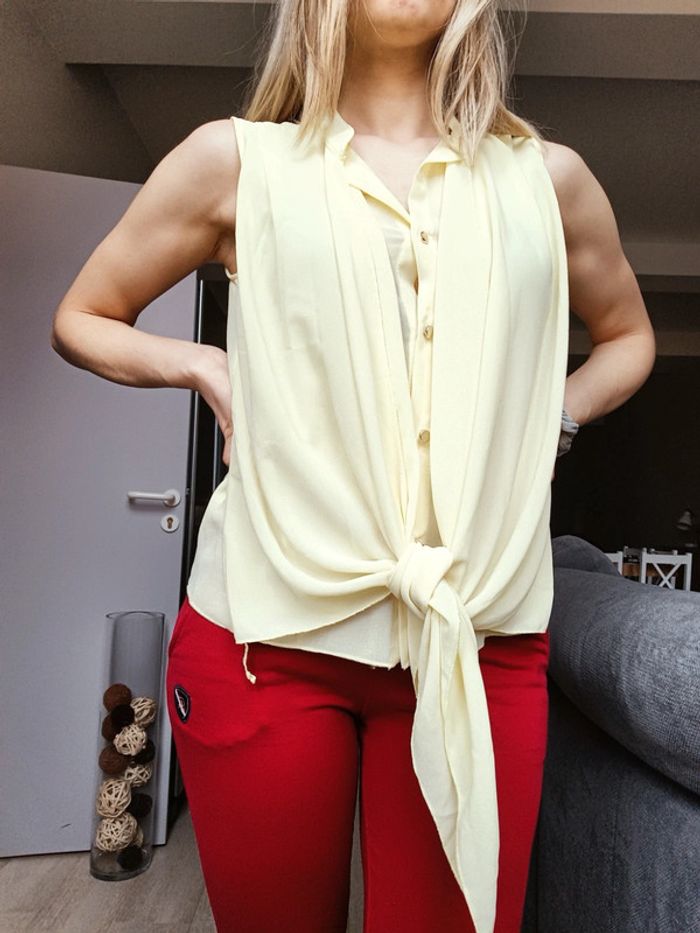 Blouse manches courtes Made In Italy (jaune), S / 36 / 8 - photo numéro 4