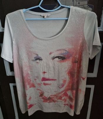 T-shirt avec sequins (visage femme) 2xl