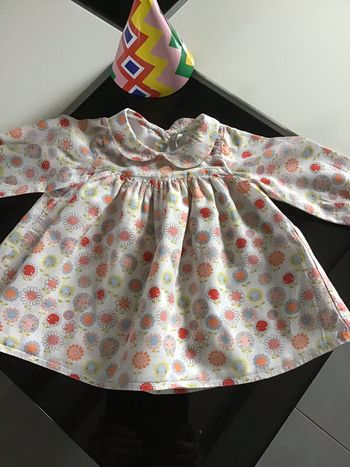 Blouse fleurie doublée col Claudine  9 mois