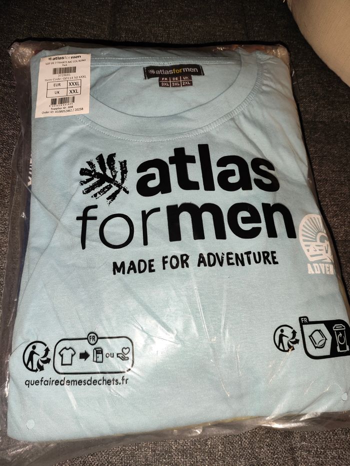 Lot de 7 t shirt en coton atlas for men adventure neuf taille 3XL - photo numéro 2