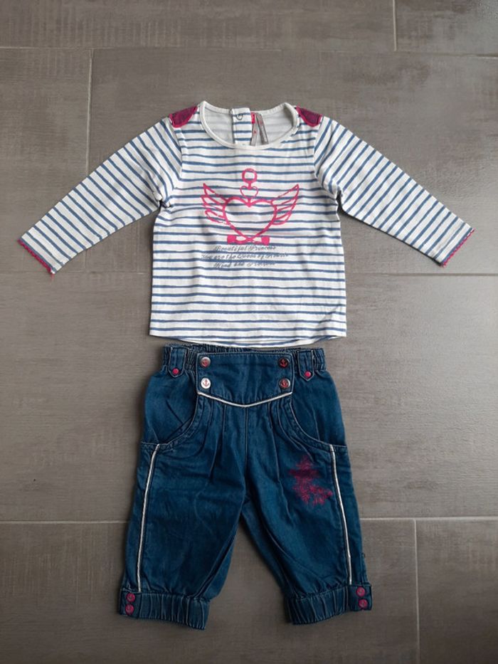 Tee shirt + pantalon bébé fille 6 mois