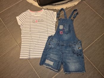 T-shirt +salopette fille 12 ans