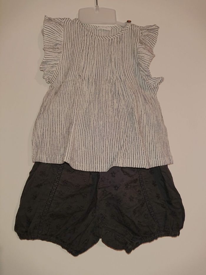 Ensemble léger, short "boule" et blouse sans manche, Next,  12 mois/1 an