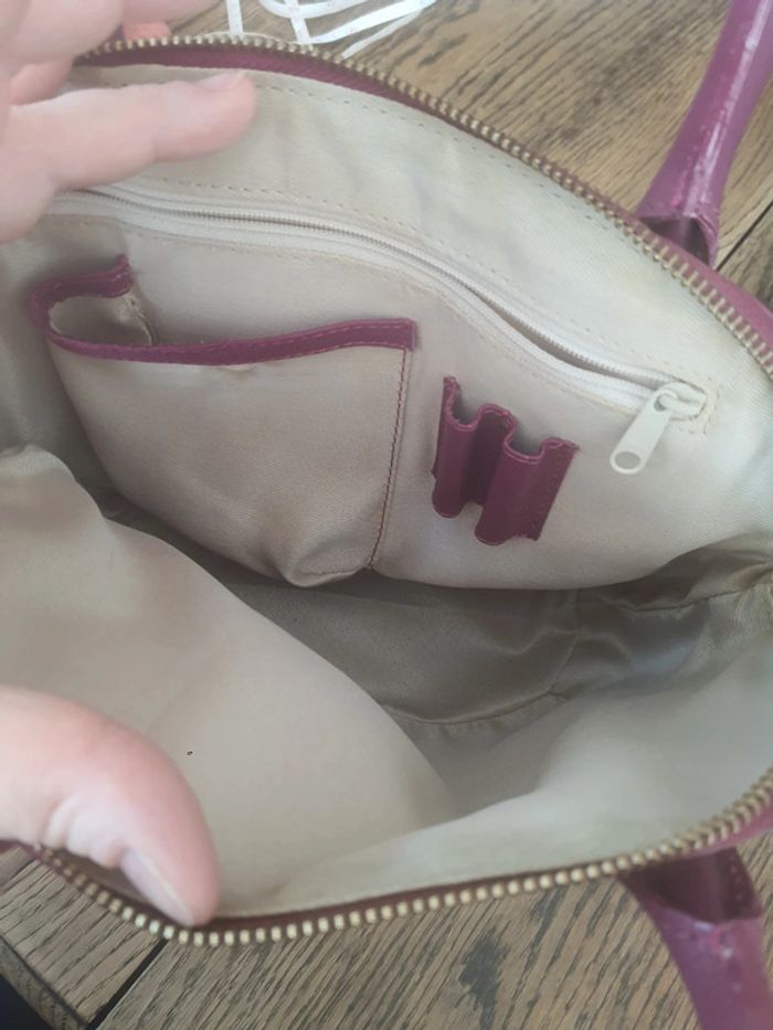 Jolie sac à main No Stress en cuir Violet - photo numéro 17