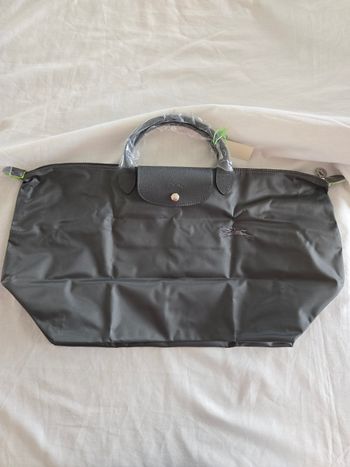 Grand sac de voyage Longchamp Le Pliage type L gris