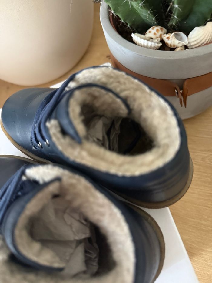 Falcotto chaussures enfants / bébé  en cuir avec fourrure naturelle - photo numéro 4