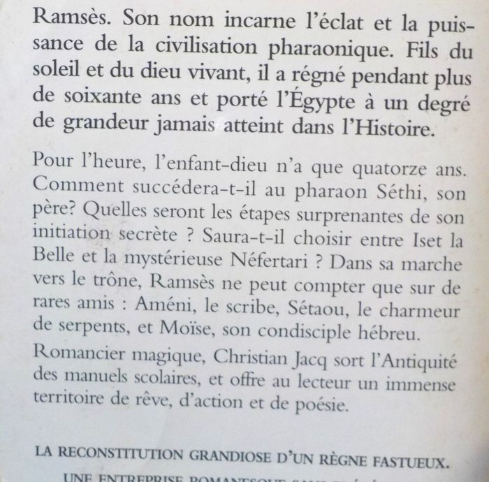 RAMSES T1 LE FILS DE LA LUMIERE de Christian JACQ Ed. Pocket - photo numéro 2