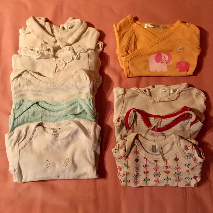 Lot bodys manches longues 6 mois fille