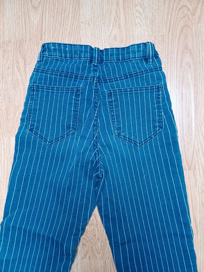 Pantalon style jean bleu rayé - photo numéro 4