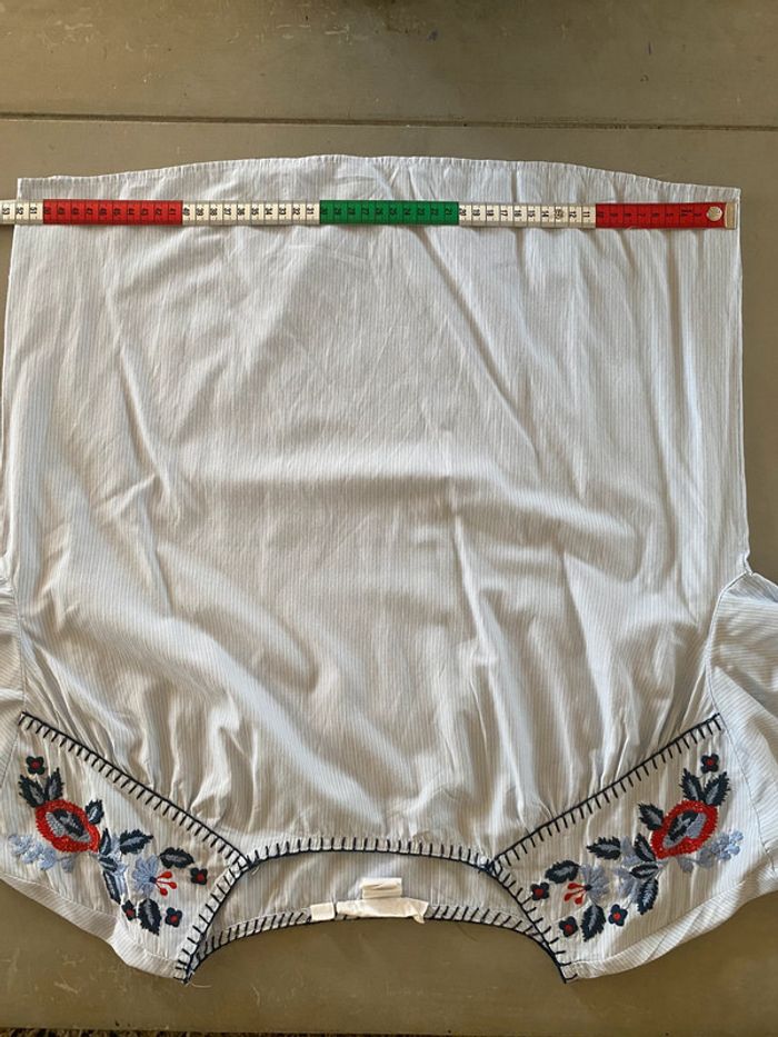 Blouse H&M bleue à rayures avec broderies fleurs taille 36 / 38 - photo numéro 15