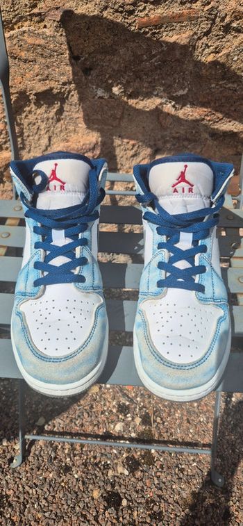 Sneakers montantes 1 Mid French Blue Fire Red Jordan