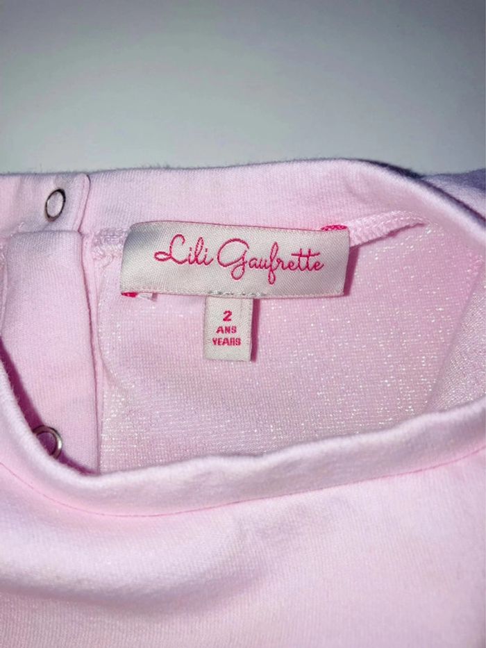 Robe lili gaufrette rose / paillette / arc en ciel 2 ans - photo numéro 6