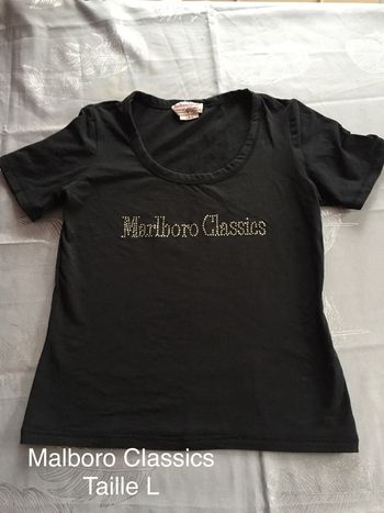 T-shirt noir Marlboro Classics Taille L