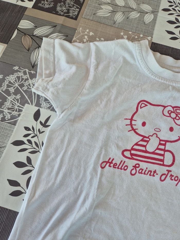 Tee shirt blanc hello kitty rose - photo numéro 3