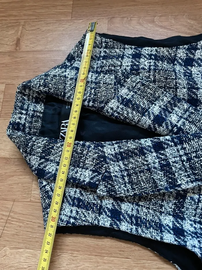 Zara veste blazer texturé /robe tailleur sans manches en tweed taille S - photo numéro 10