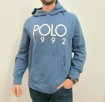 Sweat Polo Ralph Lauren homme bleu taille L capuche bon état - quelques tâches