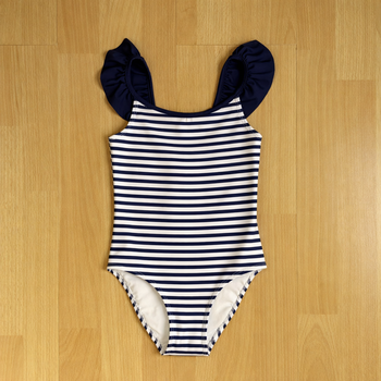 Maillot de bain fille H&M marinière bleu blanc – 4/6 ans (110/116 cm)
