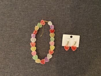 Parure bijou cœur : boucles d’oreilles et collier