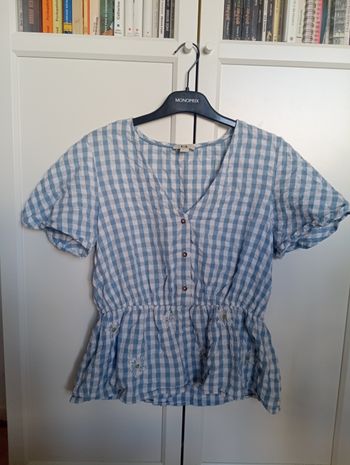 Top style peplum broderies fleur vichy C&A