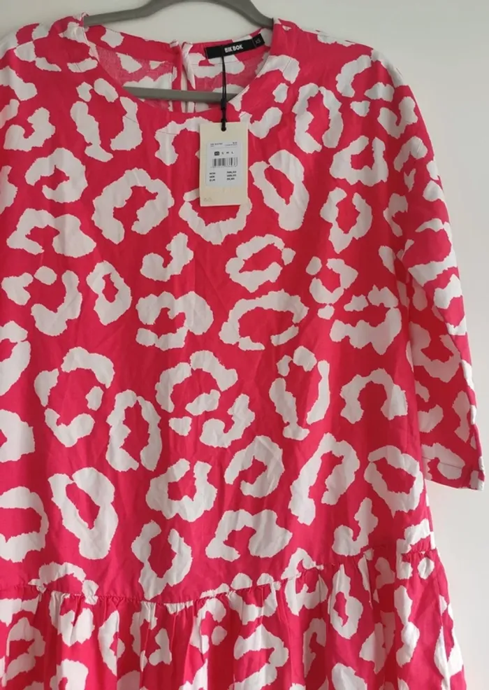 Superbe robe volantée léopard rose fushia- Drop Sauvage - photo numéro 6