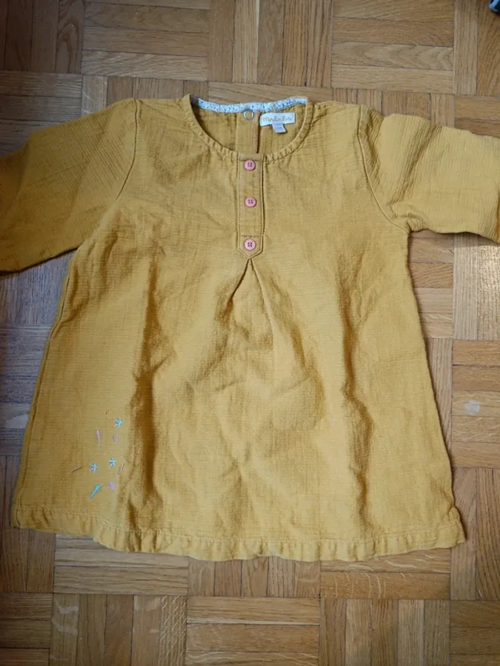 Robe Moulin Roty jaune moutarde 23mois