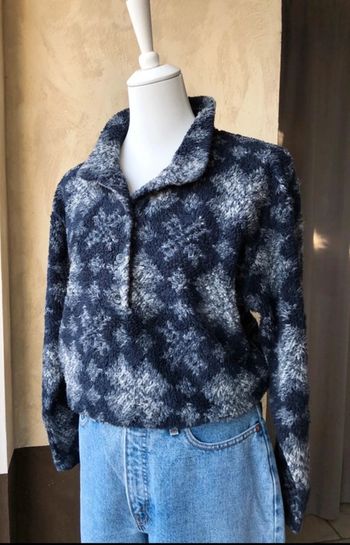 Sweat polaire à motifs marine vintage USA M