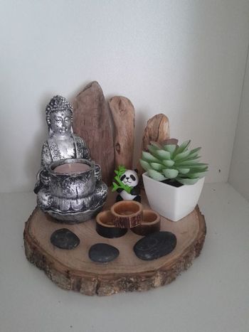 Décoration bois flotté bouddha zen