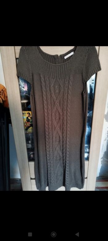 Robe laine coton marron