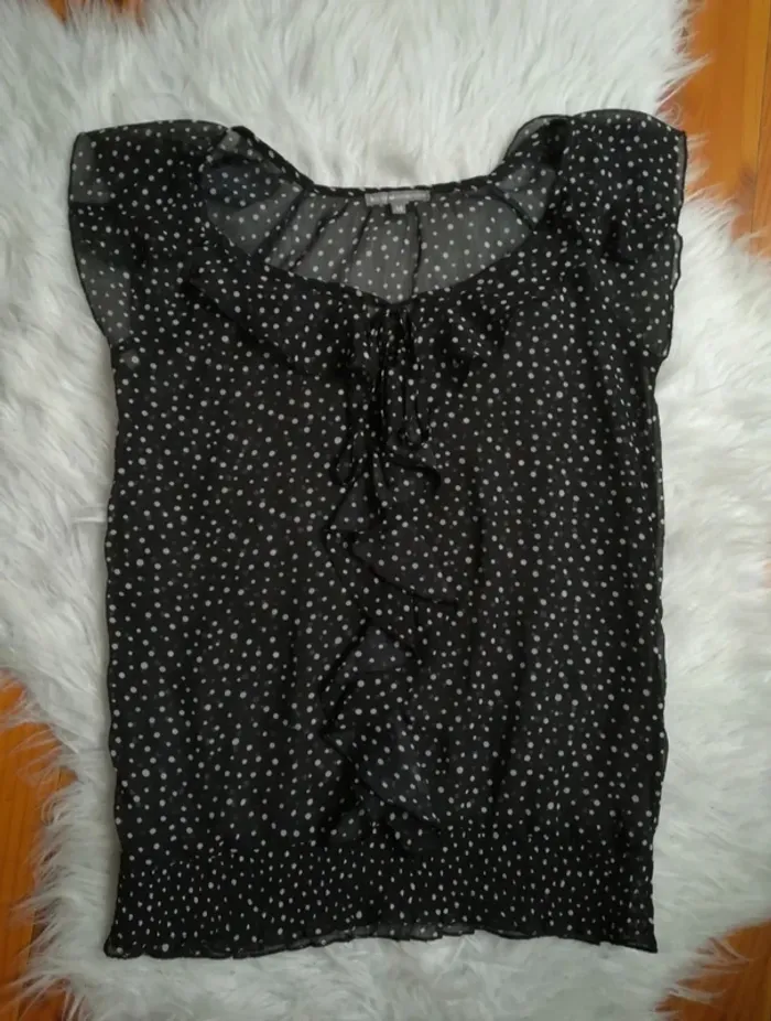 Blouse noir pois blanc - photo numéro 2