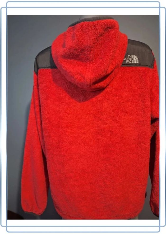 Polaire à capuche full zip the north face rouge et noir - taille XL - femme / logo brodé - photo numéro 8