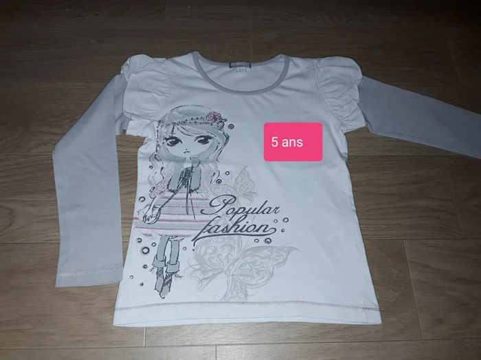 🌺 Tee Shirt 2 en 1 Strass en 5 ans 🌺