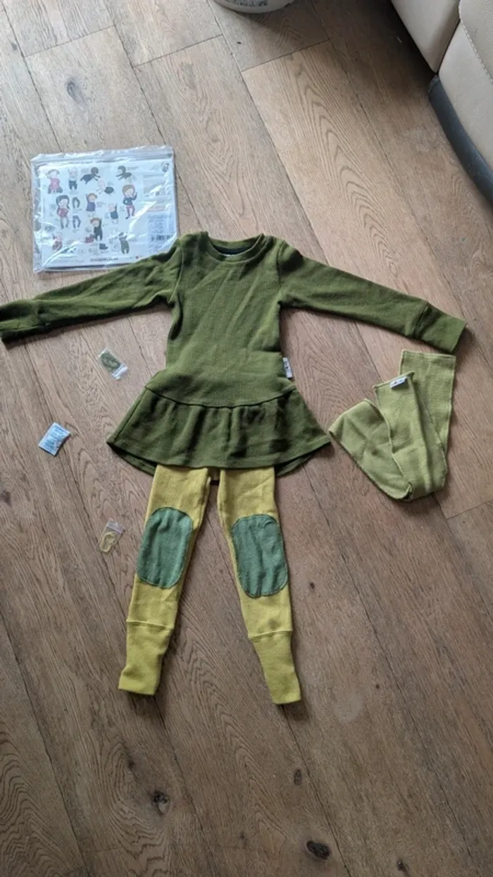 Ensemble tunique legging écharpe manymonths vert conqueror - photo numéro 2