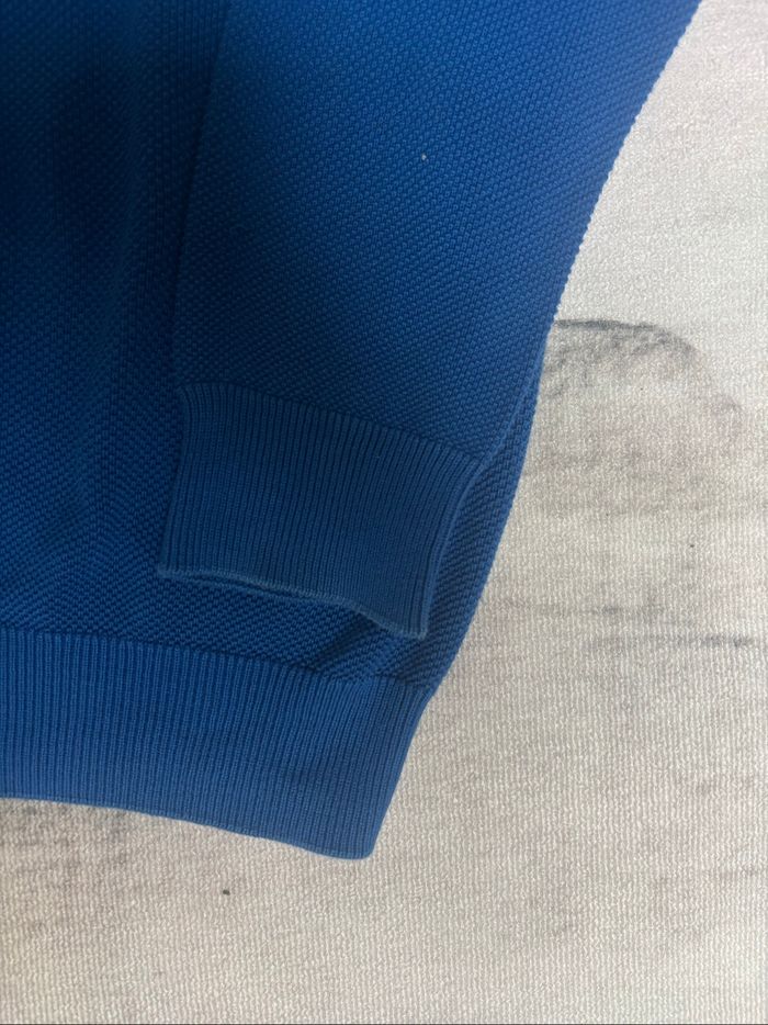 Sweat col V nid d’abeille Lacoste taille L bleu éclair/ciel - photo numéro 8