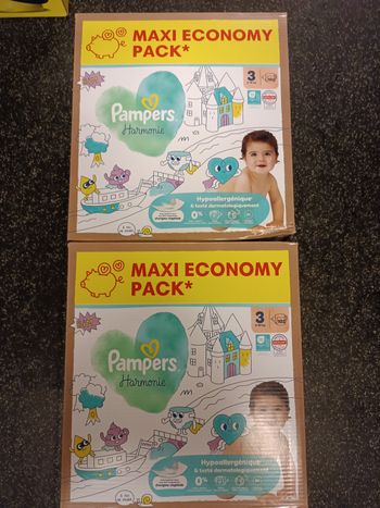 Lots de 2 cartons neuf  Pampers Harmonie taille 3