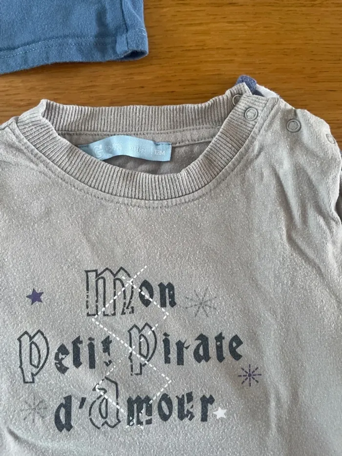 Lot 5 t-shirt manches longues 12 mois - photo numéro 5
