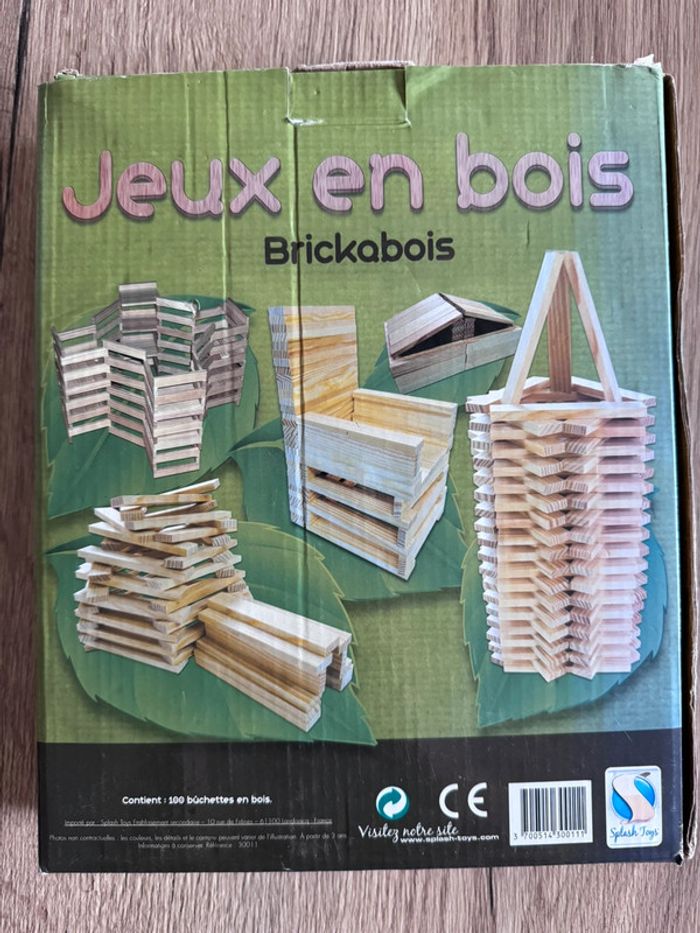 Jeux en bois brickabois 100 bûchettes splash toys neuf